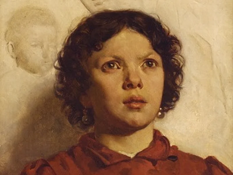 1874-Paolo Baratta - Fanciulla con giubbotto rosso